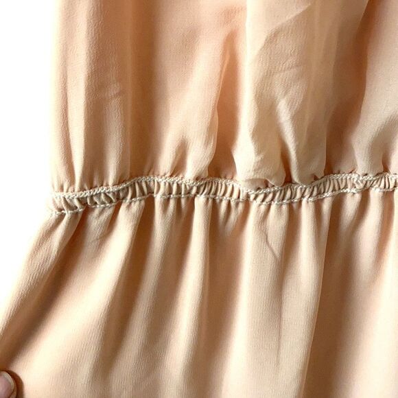 NEW Sophie Max Peach Raw Hem Racer Back Wild Flower Maxi Dress Large - Picture 6 of 12